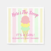 Hier ist die Scoop Ice Cream Summer Baby Dusche Serviette (Vorderseite)