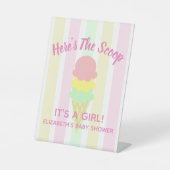 Hier ist die Scoop Ice Cream Summer Baby Dusche Sockelschild (Vorderseite)