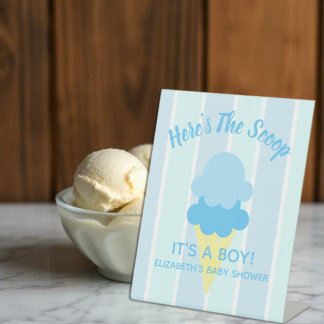 Hier ist die Scoop Ice Cream Summer Baby Dusche Sockelschild
