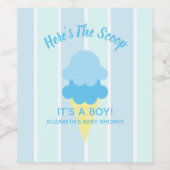 Hier ist die Scoop Ice Cream Summer Baby Dusche Weinetikett (Einzelnes Label)