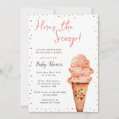Hier ist die Scoop Ice Creme Baby Shower Einladung (Vorderseite)