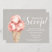 Hier ist die Scoop Ice Creme Babydusche Neutral Einladung (Vorne/Hinten)