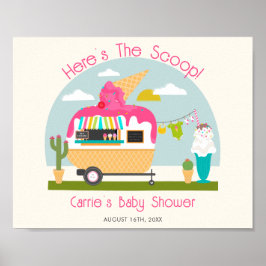 Hier ist die Scoop Pink Ice Cream Camper Baby Dusc Poster