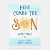 Hier ist die Son Baby Dusche willkommen Acrylschild (Vorderseite)