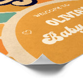 Hier ist die Son Retro Baby Dusche willkommen Poster (Ecke)