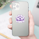 Hier ist die Welt Aufkleber (Telefon)