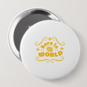 Hier ist die Welt Button (Vorne & Hinten)