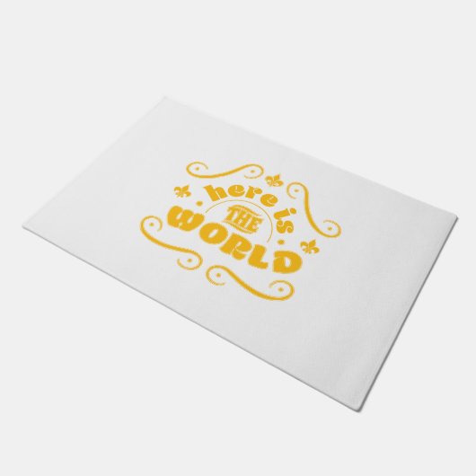 Hier ist die Welt Fußmatte (Schrägansicht)