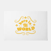 Hier ist die Welt Fußmatte (Vorderseite)