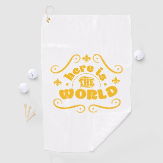 Hier ist die Welt Golfhandtuch (Insitu)