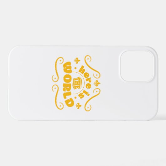 Hier ist die Welt iPhone Hülle (Rückseite (Horizontal))