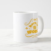 Hier ist die Welt Jumbo-Tasse (Vorderseite Rechts)