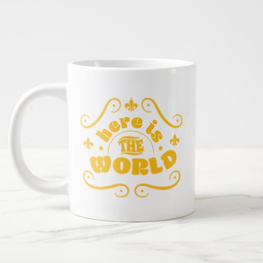 Hier ist die Welt Jumbo-Tasse (Links)