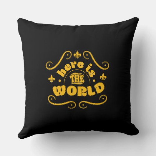 Hier ist die Welt Kissen (Rückseite)