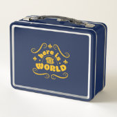 Hier ist die Welt Metall Brotdose (Rückseite)