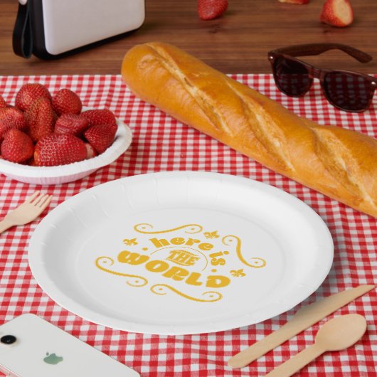 Hier ist die Welt Pappteller (Picknick)