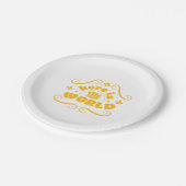 Hier ist die Welt Pappteller (Schrägansicht)