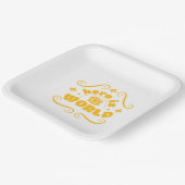 Hier ist die Welt Pappteller (Gewinkelt)