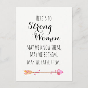 Hier ist ein starker Frauen-Zitat-Tribal-Pfeil Postkarte