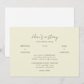 Hier ist eine Story Yellow Wedding Einladung (Vorne/Hinten)