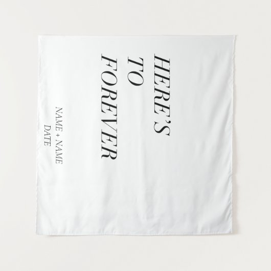 Hier ist für immer - anpassbarer Name und Datum Wandteppich (Vorderseite (Horizontal))