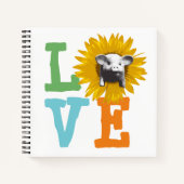 Hier ist meine LIEBE von Sunflower Piggy Notizblock (Vorderseite)