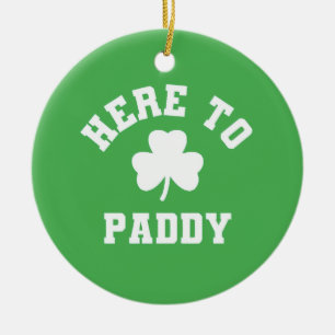 Hier ist Paddy Funny St. Patrick's Day Shamrock Keramik Ornament