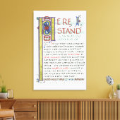 HIER IST STAND GOTT HELFEN MIR MARTIN LUTHER QUOTE LEINWANDDRUCK (Insitu (Wohnzimmer))