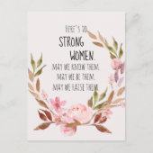 Hier ist Strong Women Pink Peony Postkarte (Vorderseite)