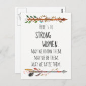 Hier ist Strong Women Wild Arrow Boho Feather Postkarte (Vorne/Hinten)