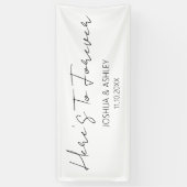 Hier ist zu ewig Script Elegant Wedding Banner (Vertikal)
