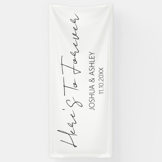 Hier ist zu ewig Script Elegant Wedding Banner (Vertikal)