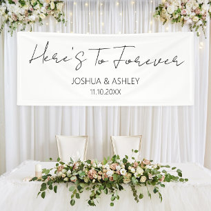 Hier ist zu ewig Script Elegant Wedding Banner