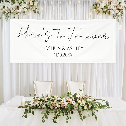 Hier ist zu ewig Script Elegant Wedding Banner