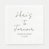 Hier ist zu ewig Script Elegant Wedding Serviette (Vorderseite)