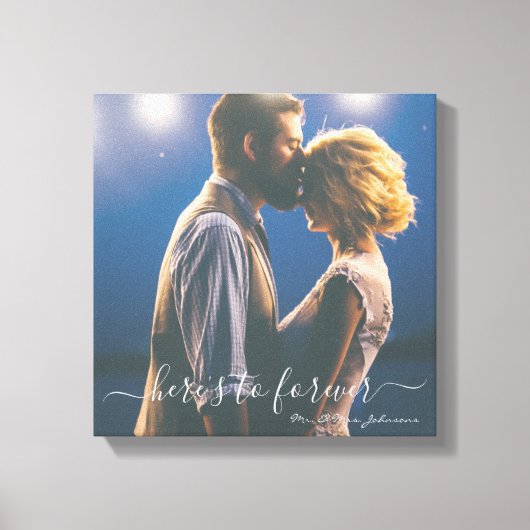 Hier ist zu Forever Script Mr. Wedding Foto Leinwanddruck (Vorderseite)