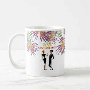 Hier ist zu Ihnen für ein großartiges neues Jahr! Kaffeetasse