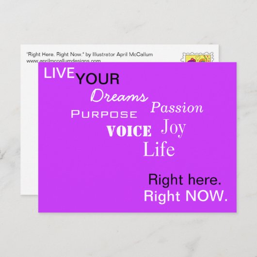 HIER. JETZT. Postkarte (Vorne/Hinten)