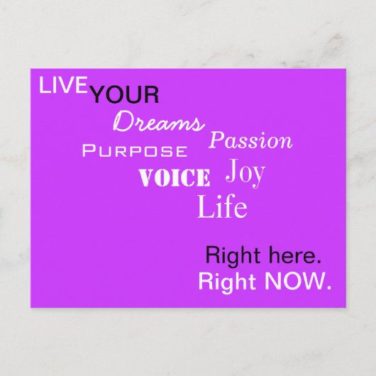 HIER. JETZT. Postkarte (Vorderseite)