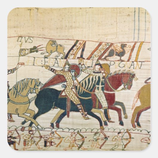 Hier kämpfen die Franzosen Quadratischer Aufkleber (Vorderseite)