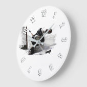 Hier kein Ziel! - Hockey Player Large Clock Große Wanduhr (Winkel)