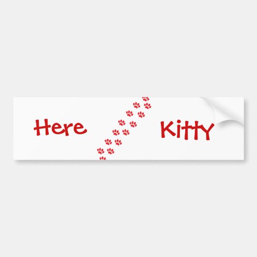 Hier Kitty Cat Paws Autoaufkleber (Vorne)