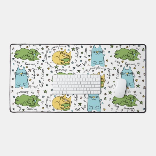 Hier Kitty Kitty Desk Mat Schreibtischunterlage (Tastatur & Maus)