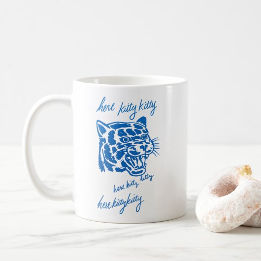 Hier Kitty Kitty Kaffeetasse (Mit Donut)
