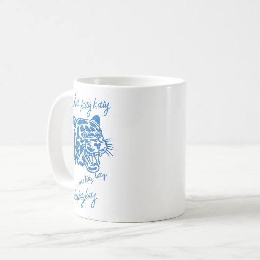 Hier Kitty Kitty Kaffeetasse (Vorderseite Links)