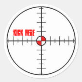 Hier klopfen runder aufkleber (Vorderseite)