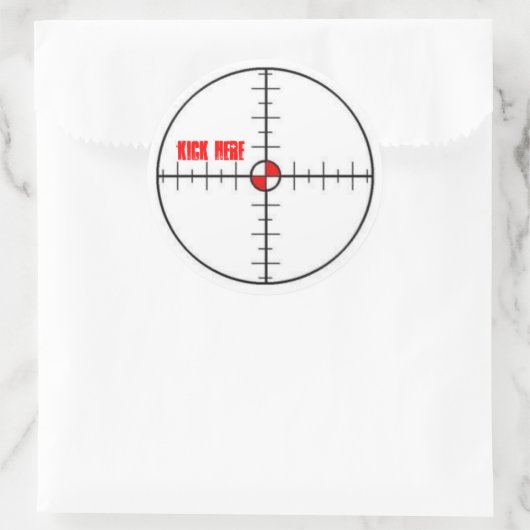 Hier klopfen runder aufkleber (Tasche)