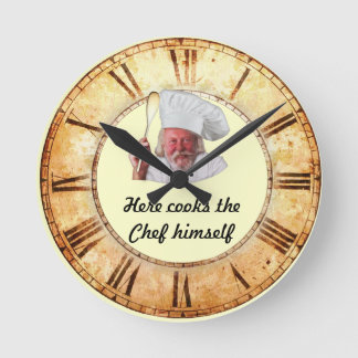 Hier kocht der Koch selbst Küchenuhr Runde Wanduhr