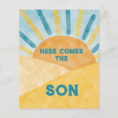 Hier kommen Blue Ray Sunshine Baby Dusche Bingo Sp (Rückseite)