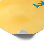 Hier kommen Blue Sunshine Baby Dusche Spaß Jagd Sp Poster (Ecke)